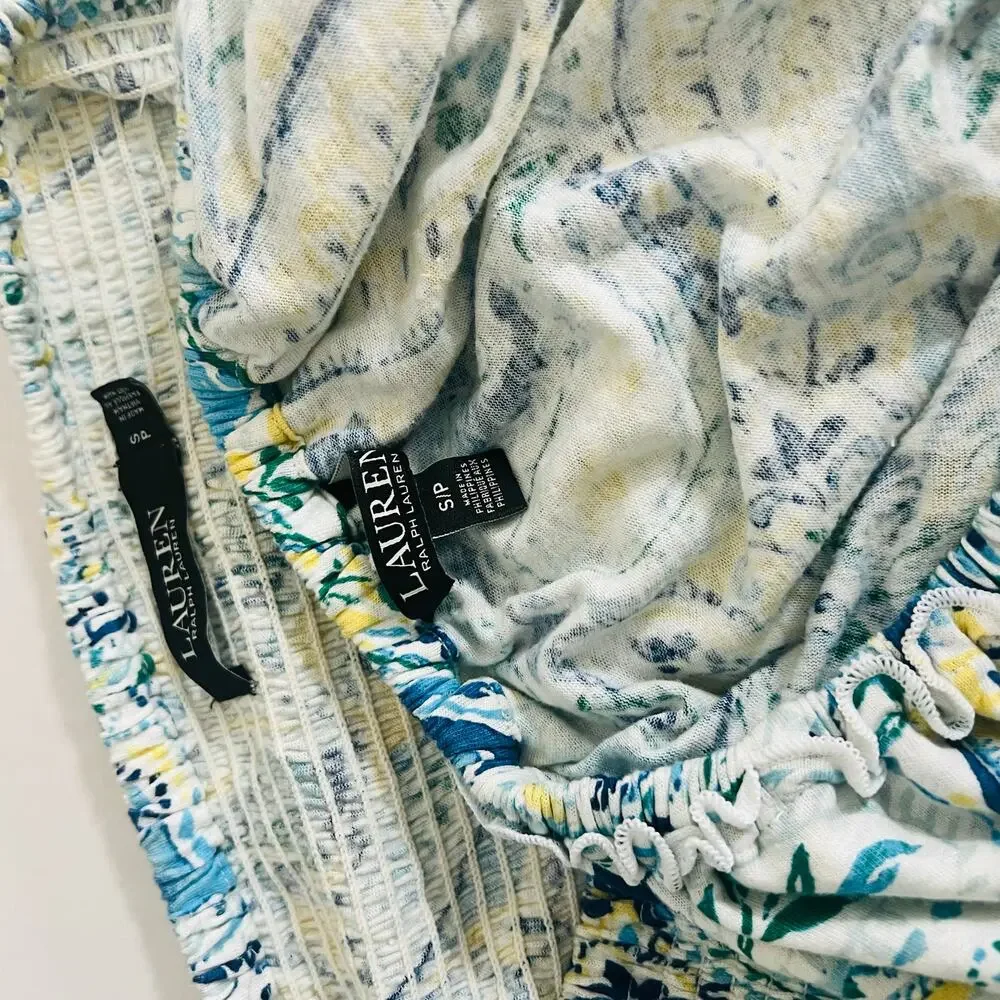 Lauren Ralph Lauren Paisley Print Ruffle Off Shoulder Top Siz S Small Multicolor - Picture 6 of 10